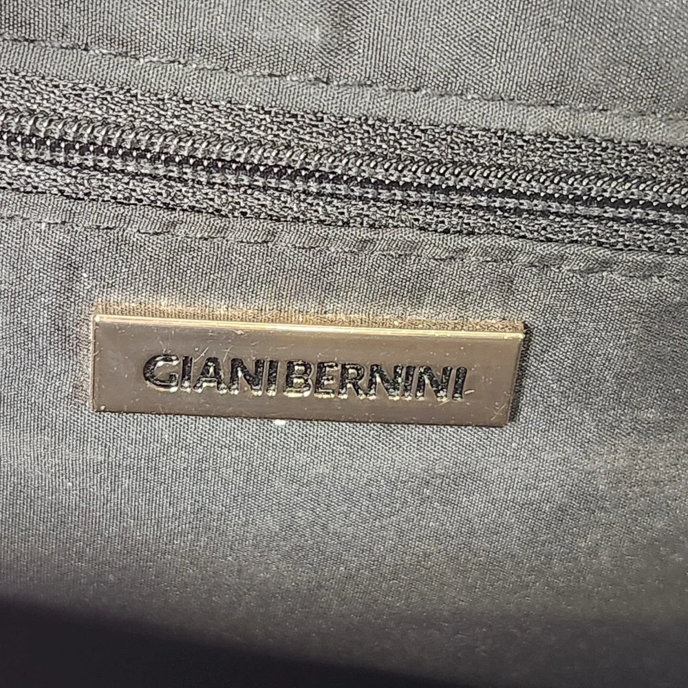 Gianni Bernini Signature Logo Satchel Handbag‎ Tan Beige